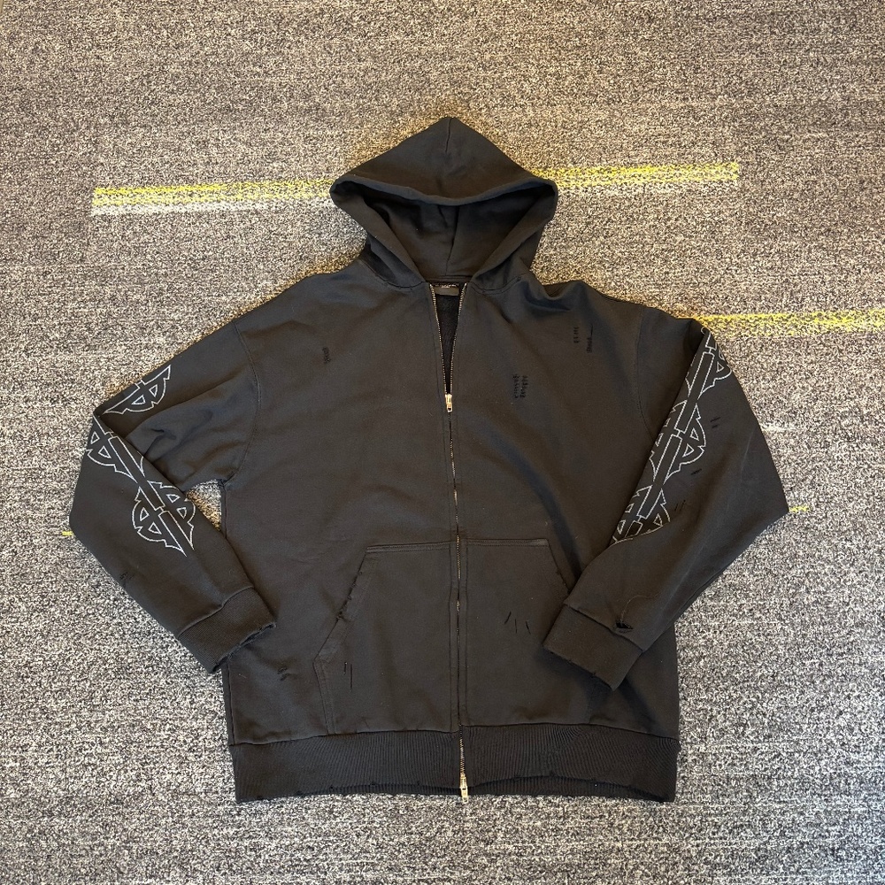 Balenciaga Paris Moon Outerwear Zip-Up Oversized Hoodie Size Large